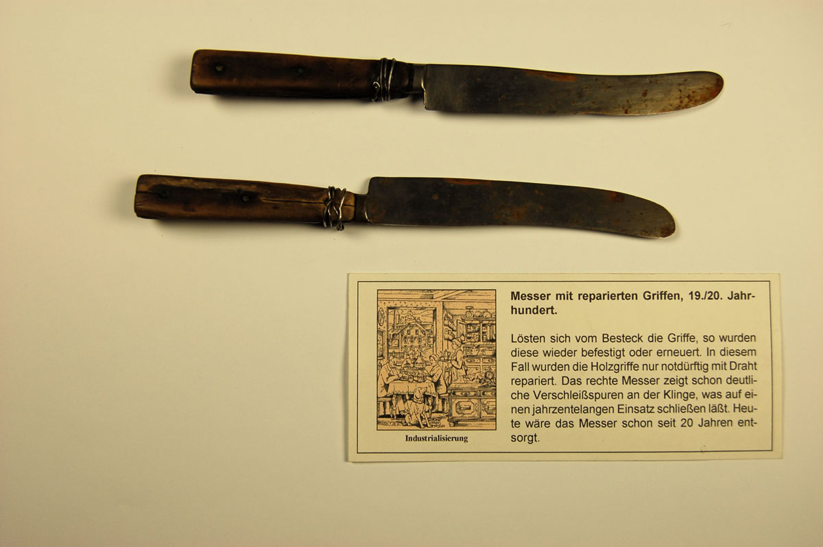 Abfallausstellung • Abfallvermeidung im 19./20. Jahrhundert: Messer mit repariertem Griff