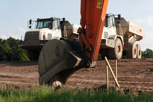 Schaufel, Greifarm, Bagger, LKW, Baufahrzeuge, Kipper, Erweiterung bzw. Rekultivierung Bauschuttdeponie