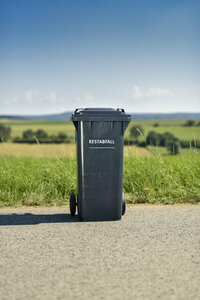 Restabfalltonne, MGB 120-Liter, grauer Rumpf, grauer Korpus, Natur