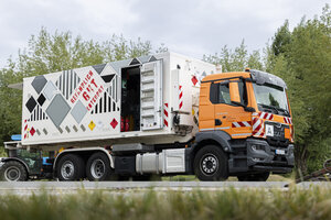 Mobile Problemabfallsammlung, Sondermüllsammlung, Schadstoffmobil, Sondermüllmobil, Giftmobil, Problemmüllmobil, Warnschilder, Hinweistafeln