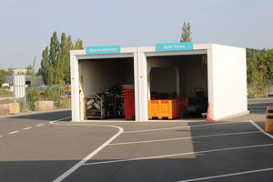 Sammelgarage, Wertstoffhof, Kleinfraktionen, Rote Tonne, rote Wertstofftonne