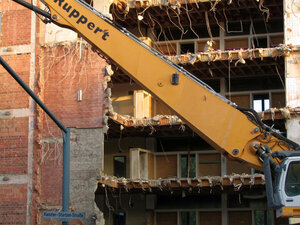 Abbruch, Abriss, Gebäude, Haus, Bagger