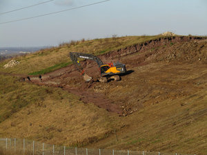 Erweiterung Bauschuttdeponie, Bagger