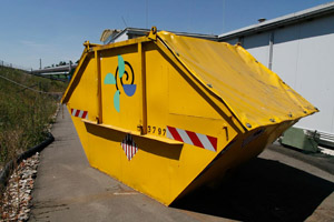 Muldencontainer (Deckelmulde) in gelb