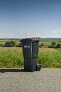 Biotonne, MGB 60-Liter, grauer Rumpf, grauer Korpus, brauner Deckel, Natur