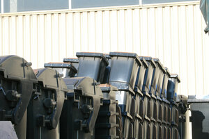 Mülltonnenlager, Lagerplatz, Lagerstätte, Biotonnen, Biocontainer