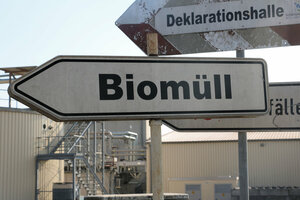 Wegweiser Biomüll, Hinweisschild