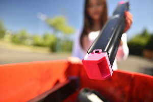 Sammlung, Tonerkartuschen, Tintenpatronen, Druckerpatronen, Druckerzubehör,  Rote Wertstofftonne, Einwurf