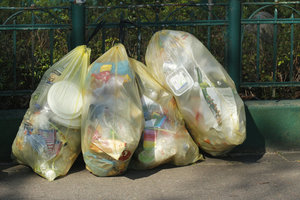 Gelbe Säcke, Bereitstellung, Abholung, Gartenzaun