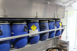 Spannringfass, Spannringfässer, Problemabfallcontainer, Problemmüllcontainer, Wertstoffhof