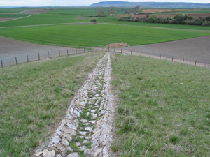 Ehemalige Hausmülldeponie: Blick auf den rekultivierten Deponiekörper mit sog. Kaskade