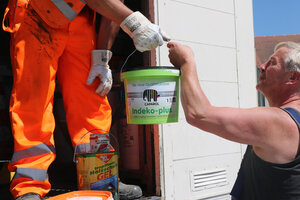 Mobile Problemabfallsammlung, Sondermüllsammlung, Schadstoffmobil, Sondermüllmobil, Problemmüllmobil, Giftmobil, Abgabe Farbeimer