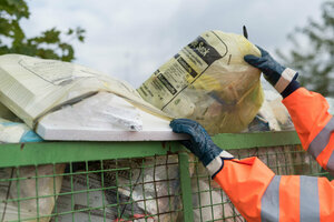 Sammelbox für Gelbe Säcke, Verpackungsstyropor, Wertstoffhof, Wertstoffsammelstelle